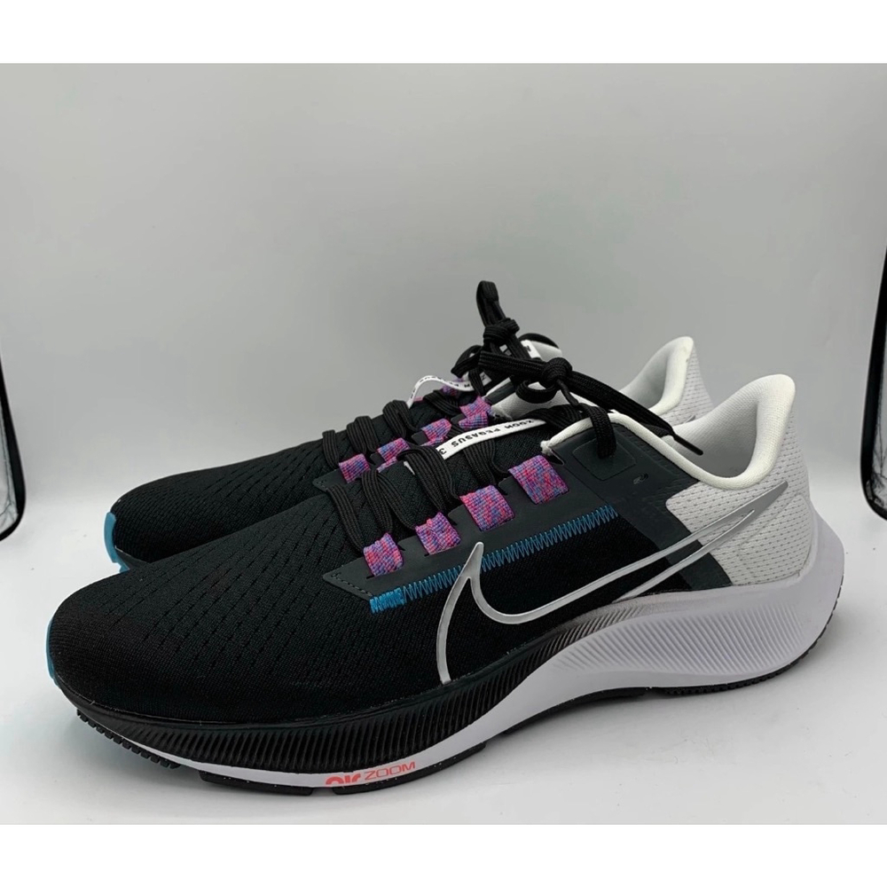 Nike Air Zoom Pegasus 38 Black/Silver Men's Running Shoes CW7356-003 size 11.5
